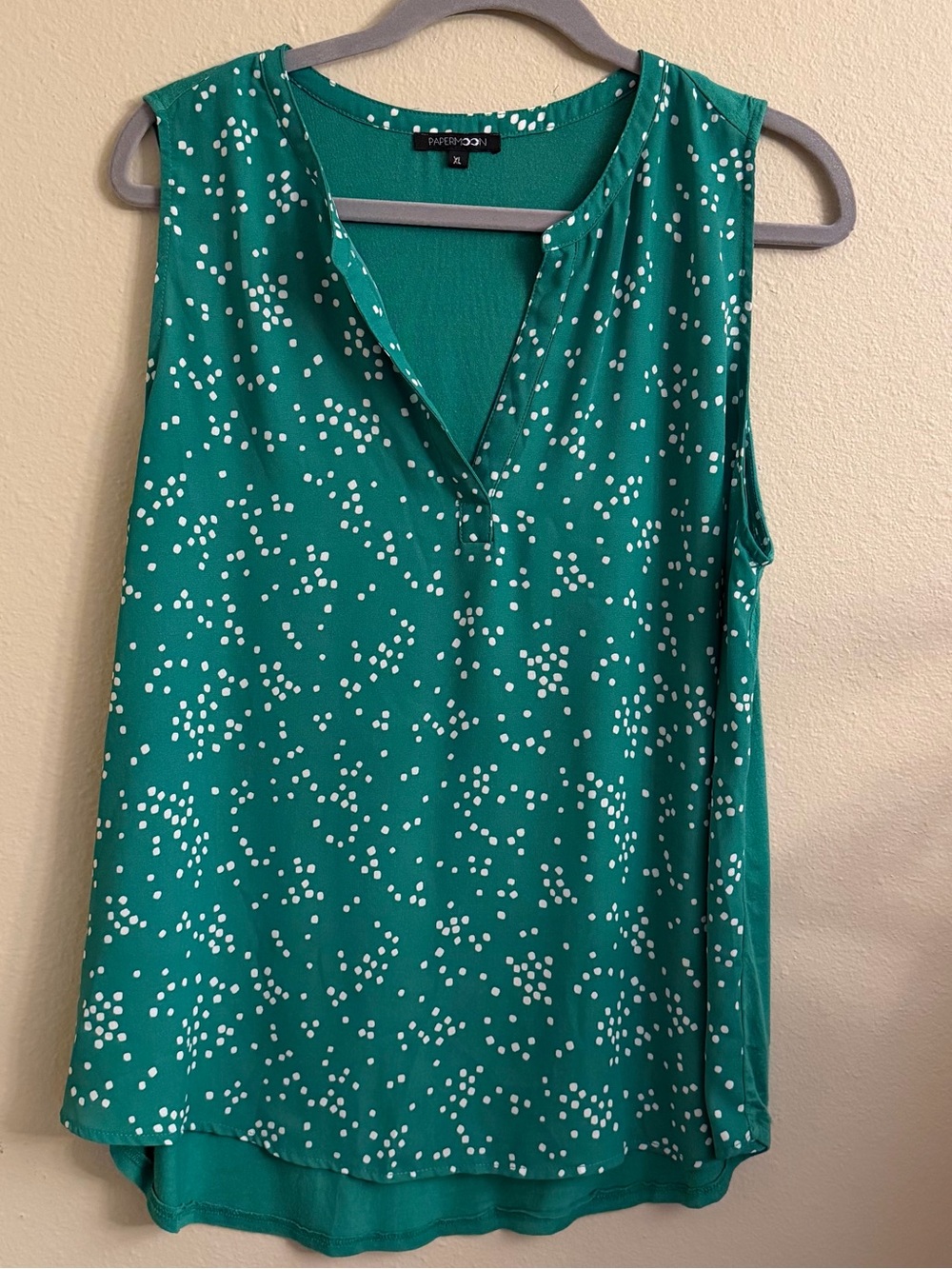 Papermoon Teal Sleeveless Dot Print Camisole